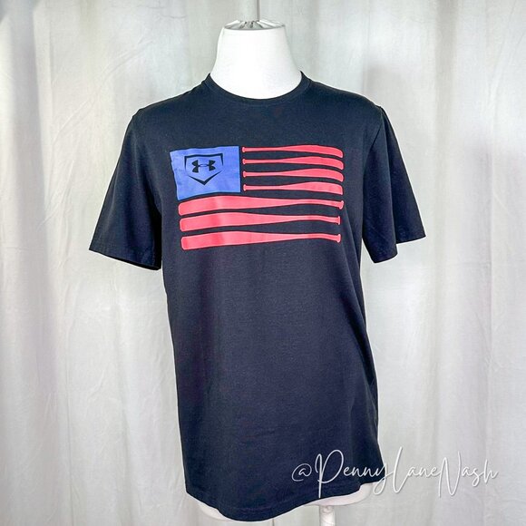 Under Armour Other - Under Armor Freedom American Flag Baseball T-shirt Black